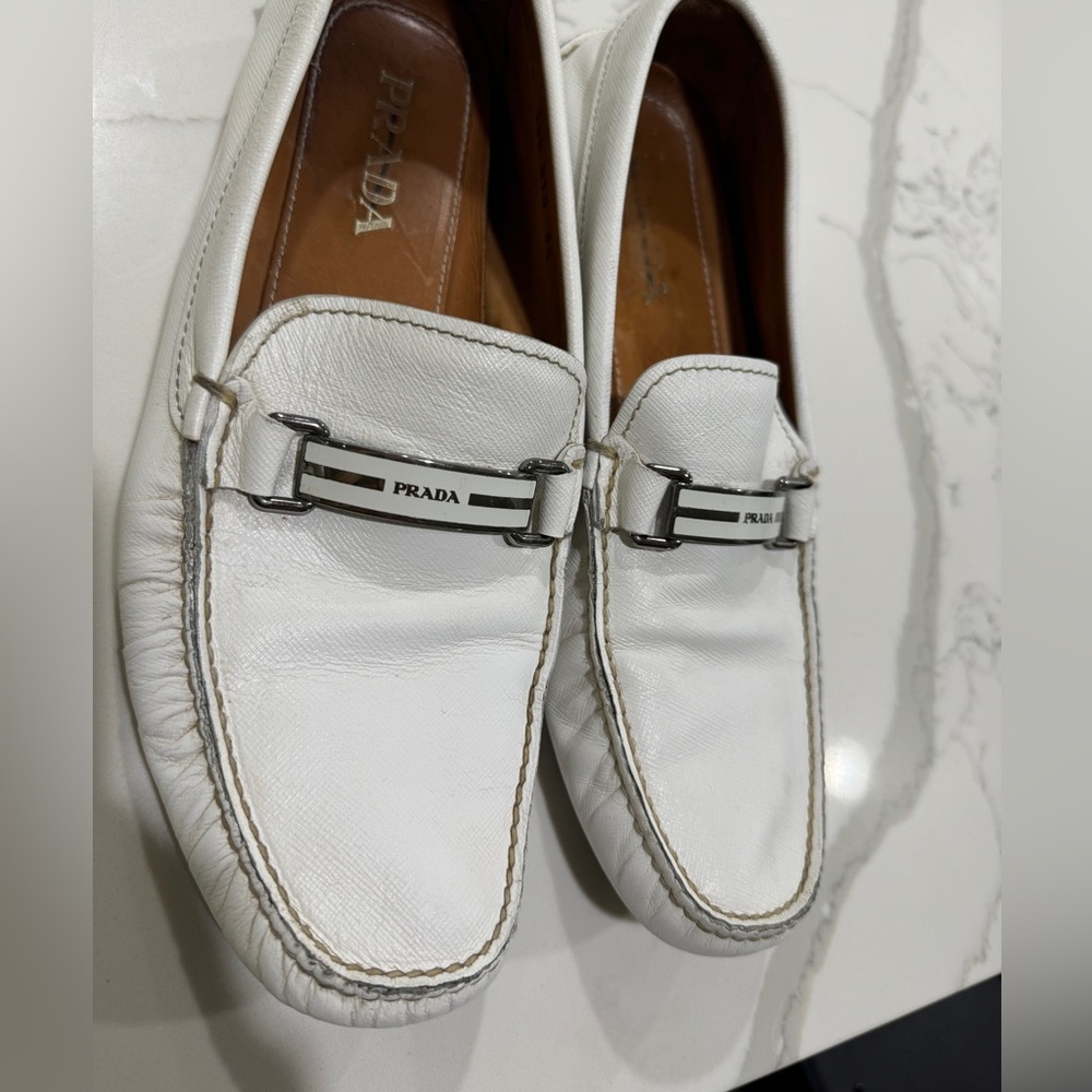 Prada mens leather loafers size 8.5